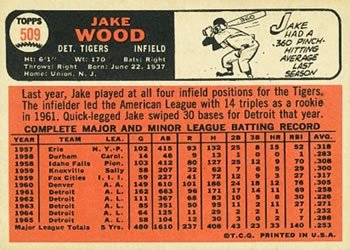 Jake Wood  baseball card collectible - Main Image 2