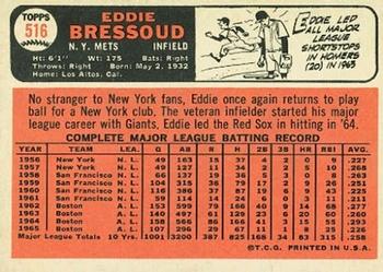 Eddie Bressoud  baseball card collectible - Main Image 2