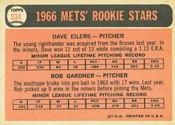 Mets 1966 Rookie Stars (Dave Eilers / Rob Gardner)  baseball card collectible - Main Image 2