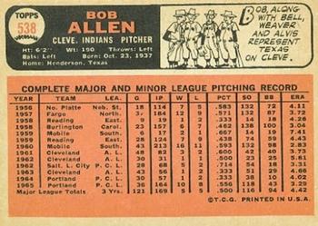 Bob Allen  baseball card collectible - Main Image 2