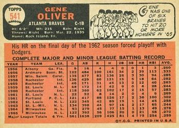 Gene Oliver  baseball card collectible - Main Image 2