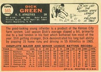 Dick Green  baseball card collectible - Main Image 2
