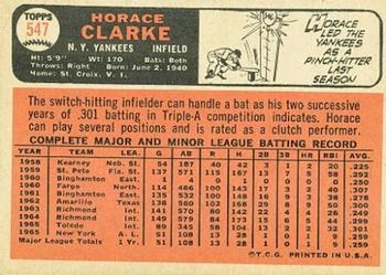 Horace Clarke  baseball card collectible - Main Image 2