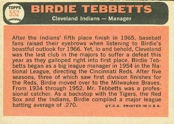 Birdie Tebbetts  baseball card collectible - Main Image 2