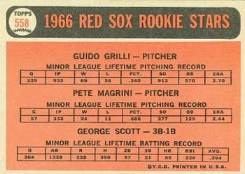 Red Sox 1966 Rookie Stars (Guido Grilli / Pete Magrini / George Scott)  baseball card collectible - Main Image 2