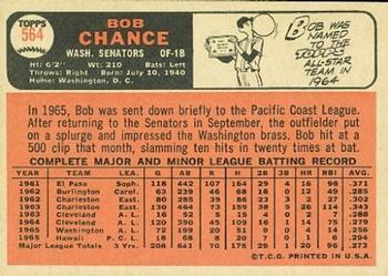 Bob Chance  baseball card collectible - Main Image 2