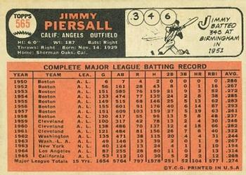 Jimmy Piersall  baseball card collectible - Main Image 2