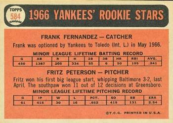 Yankees 1966 Rookie Stars (Frank Fernandez / Fritz Peterson)  baseball card collectible - Main Image 2