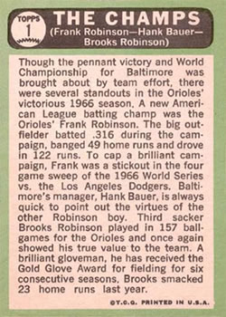 The Champs (Frank Robinson / Hank Bauer / Brooks Robinson)  baseball card collectible - Main Image 2