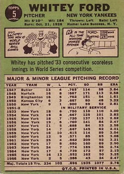 Whitey Ford  baseball card collectible - Main Image 2