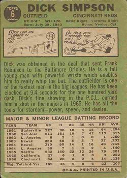 Dick Simpson  baseball card collectible - Main Image 2