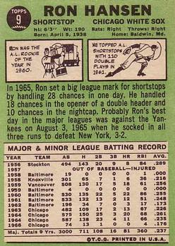 Ron Hansen  baseball card collectible - Main Image 2