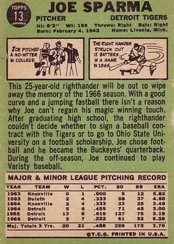 Joe Sparma  baseball card collectible - Main Image 2