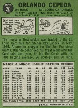 Orlando Cepeda  baseball card collectible - Main Image 2