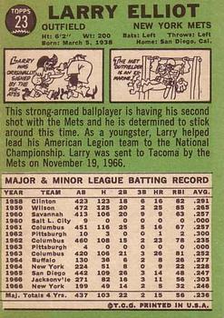 Larry Elliot  baseball card collectible - Main Image 2