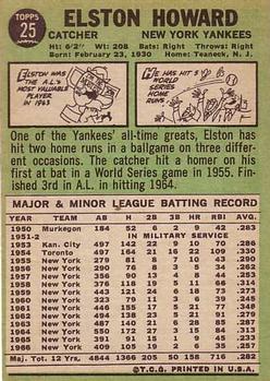 Elston Howard  baseball card collectible - Main Image 2