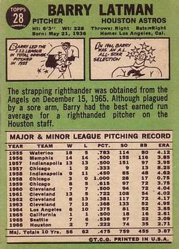 Barry Latman  baseball card collectible - Main Image 2