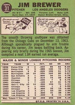 Jim Brewer  baseball card collectible - Main Image 2