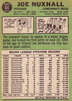 Joe Nuxhall  baseball card collectible - Main Image 2