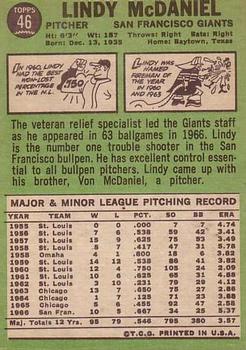 Lindy McDaniel  baseball card collectible - Main Image 2