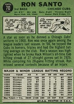 Ron Santo  baseball card collectible - Main Image 2