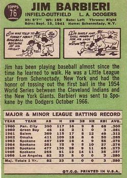 Jim Barbieri  baseball card collectible - Main Image 2