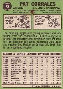 Pat Corrales  baseball card collectible - Main Image 2