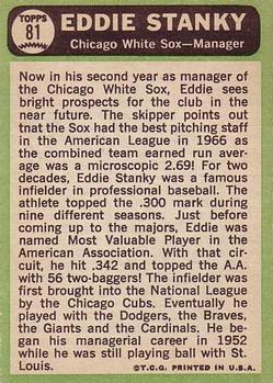 Eddie Stanky  baseball card collectible - Main Image 2