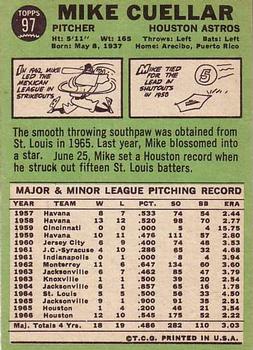 Mike Cuellar  baseball card collectible - Main Image 2