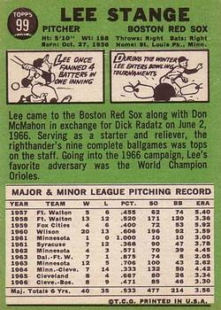 Lee Stange  baseball card collectible - Main Image 2