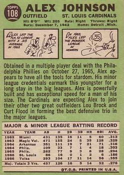 Alex Johnson  baseball card collectible - Main Image 2