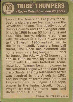 Tribe Thumpers (Rocky Colavito / Leon Wagner)  baseball card collectible - Main Image 2