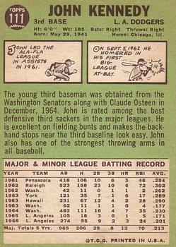 John Kennedy  baseball card collectible - Main Image 2