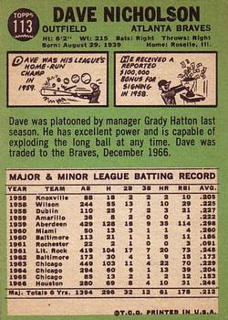 Dave Nicholson  baseball card collectible - Main Image 2