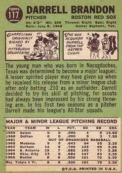 Darrell Brandon  baseball card collectible - Main Image 2