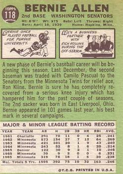 Bernie Allen  baseball card collectible - Main Image 2