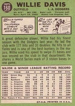 Willie Davis  baseball card collectible - Main Image 2