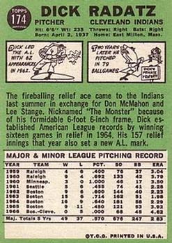 Dick Radatz  baseball card collectible - Main Image 2