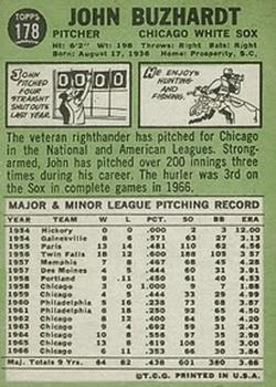 John Buzhardt  baseball card collectible - Main Image 2