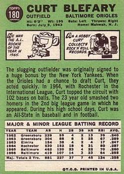 Curt Blefary  baseball card collectible - Main Image 2