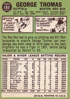 George Thomas  baseball card collectible - Main Image 2