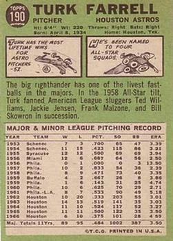 Turk Farrell  baseball card collectible - Main Image 2