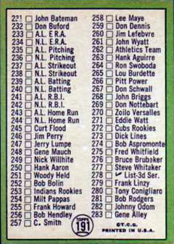 3rd Series Checklist: 197-283  baseball card collectible - Main Image 2