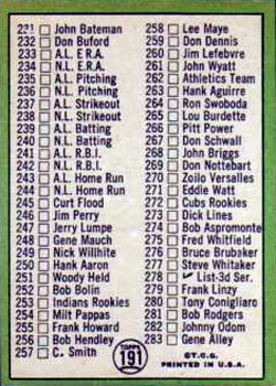 3rd Series Checklist: 197-283  baseball card collectible - Main Image 2