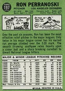 Ron Perranoski  baseball card collectible - Main Image 2