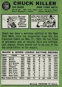 Chuck Hiller  baseball card collectible - Main Image 2