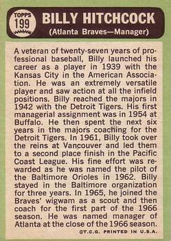 Billy Hitchcock  baseball card collectible - Main Image 2