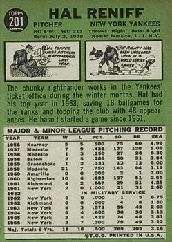 Hal Reniff  baseball card collectible - Main Image 2