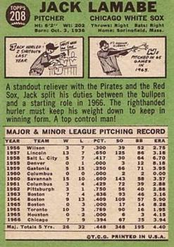 Jack Lamabe  baseball card collectible - Main Image 2