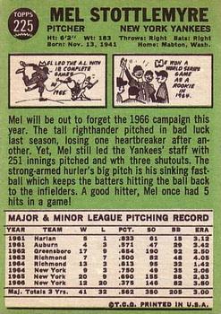 Mel Stottlemyre  baseball card collectible - Main Image 2